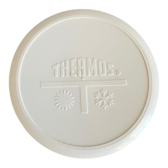 Vintage Thermos Green & White Plastic Insulated Drink Food Container 10oz Handle - Picture 9 of 10